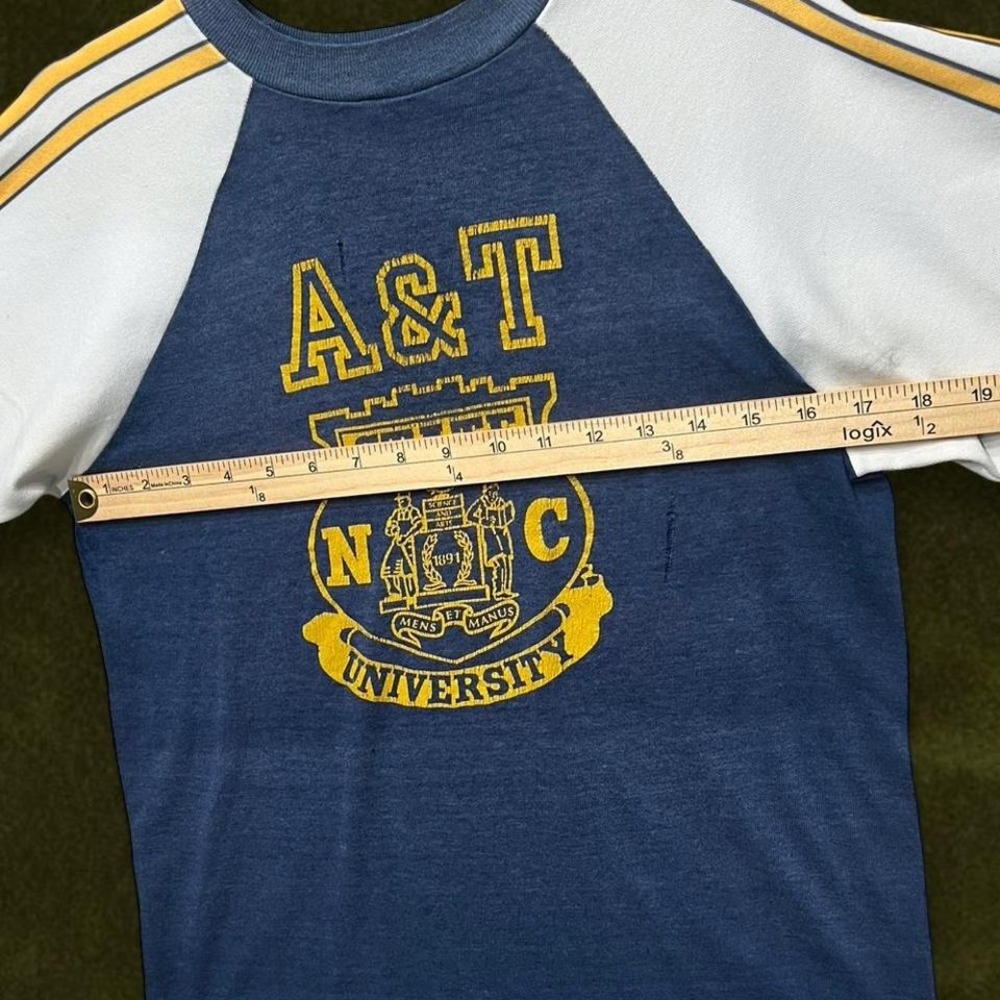 TRUE VINTAGE 1970s NC A&T State University Velva Sheen Tee size M - Picture 4 of 8